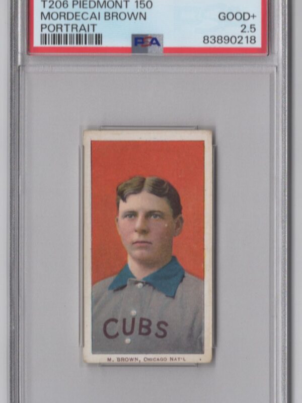 1909 PIEDMONT WHITE BORDER MORDECAI BROWN PSA 2.5 CHICAGO POP 8