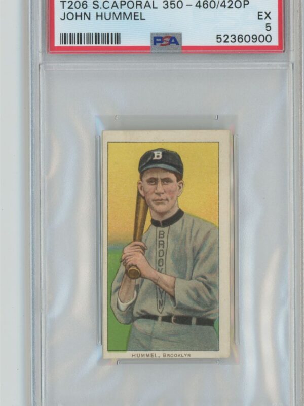 1909 SWEET CAPORAL WHITE BORDER JOHN HUMMEL PSA 5 BROOKLYN POP 4 ONLY 3 HIGHER