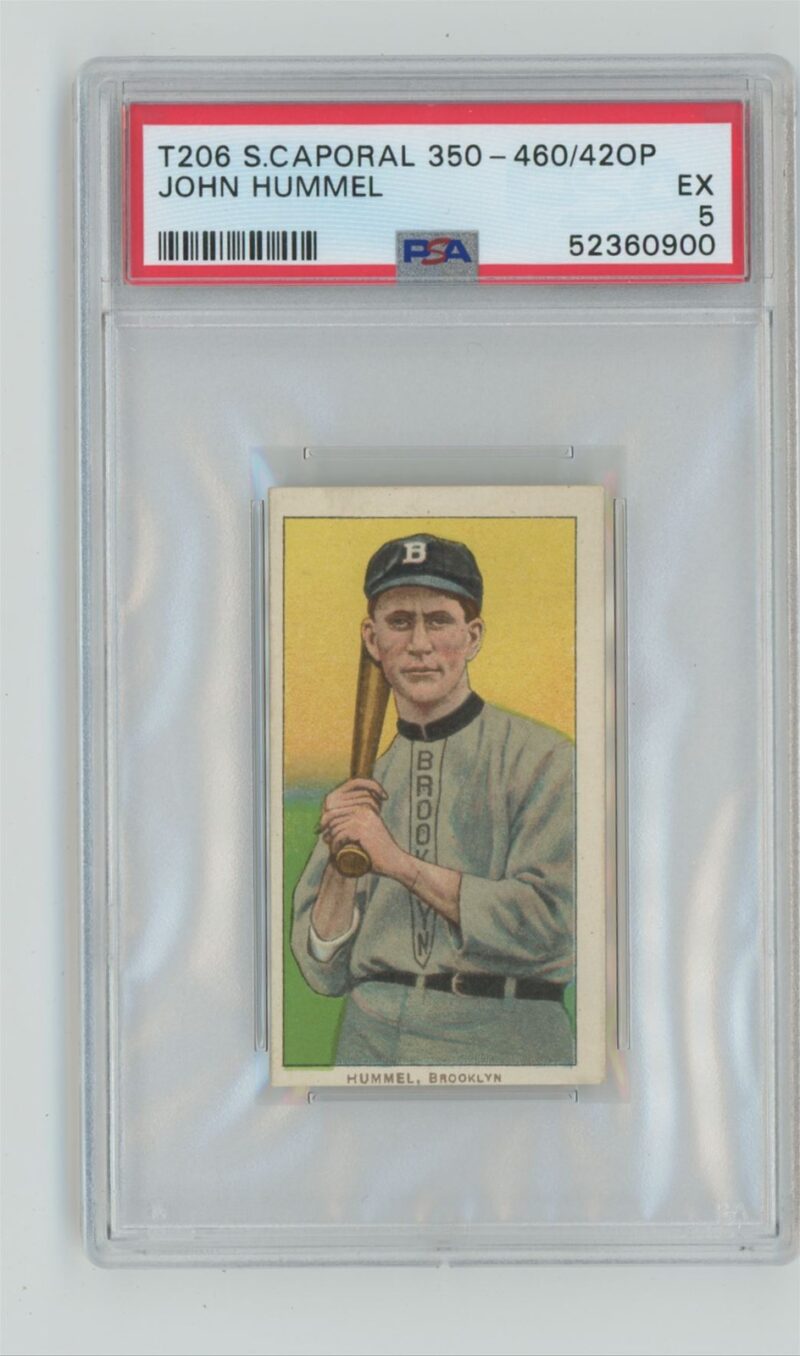 1909 SWEET CAPORAL WHITE BORDER JOHN HUMMEL PSA 5 BROOKLYN POP 4 ONLY 3 HIGHER