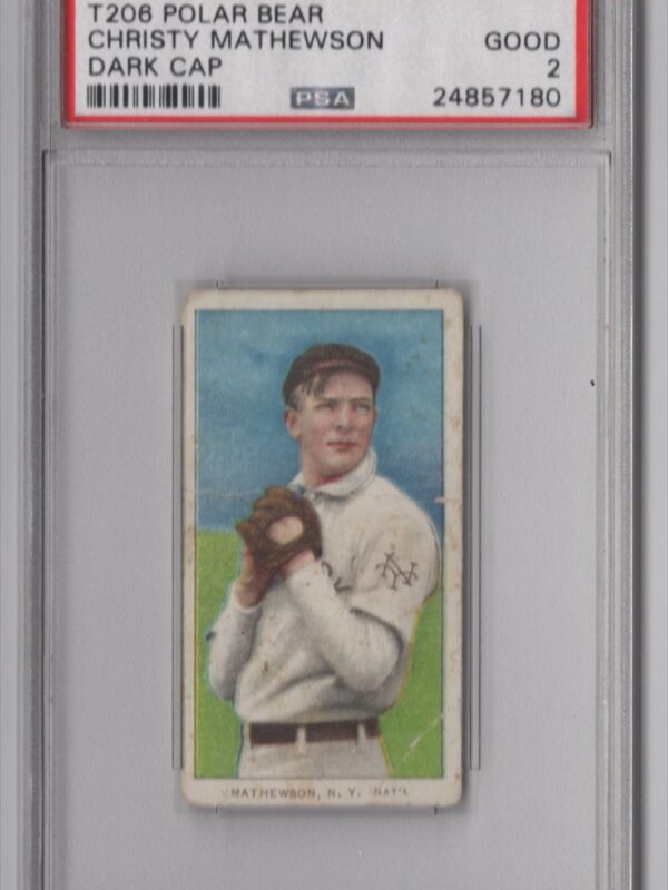 1909 WHITE BORDER CHRISTY MATHEWSON PSA 2 NEW YORK DARK CAP