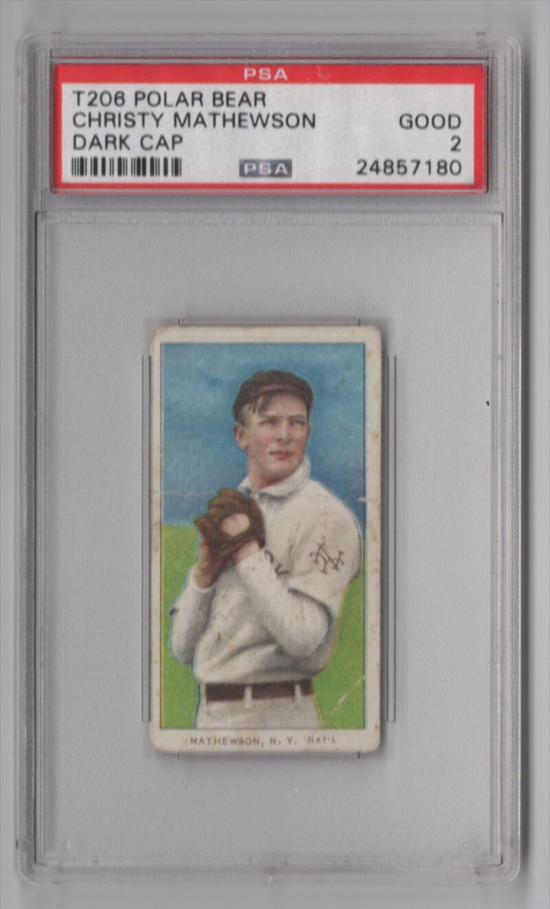 1909 WHITE BORDER CHRISTY MATHEWSON PSA 2 NEW YORK DARK CAP