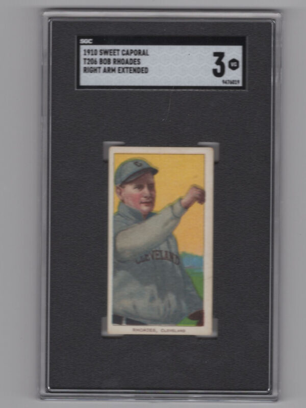 1910 WHITE BORDER BOB RHOADES SGC 3 CLEVELAND RIGHT ARM EXTENDED