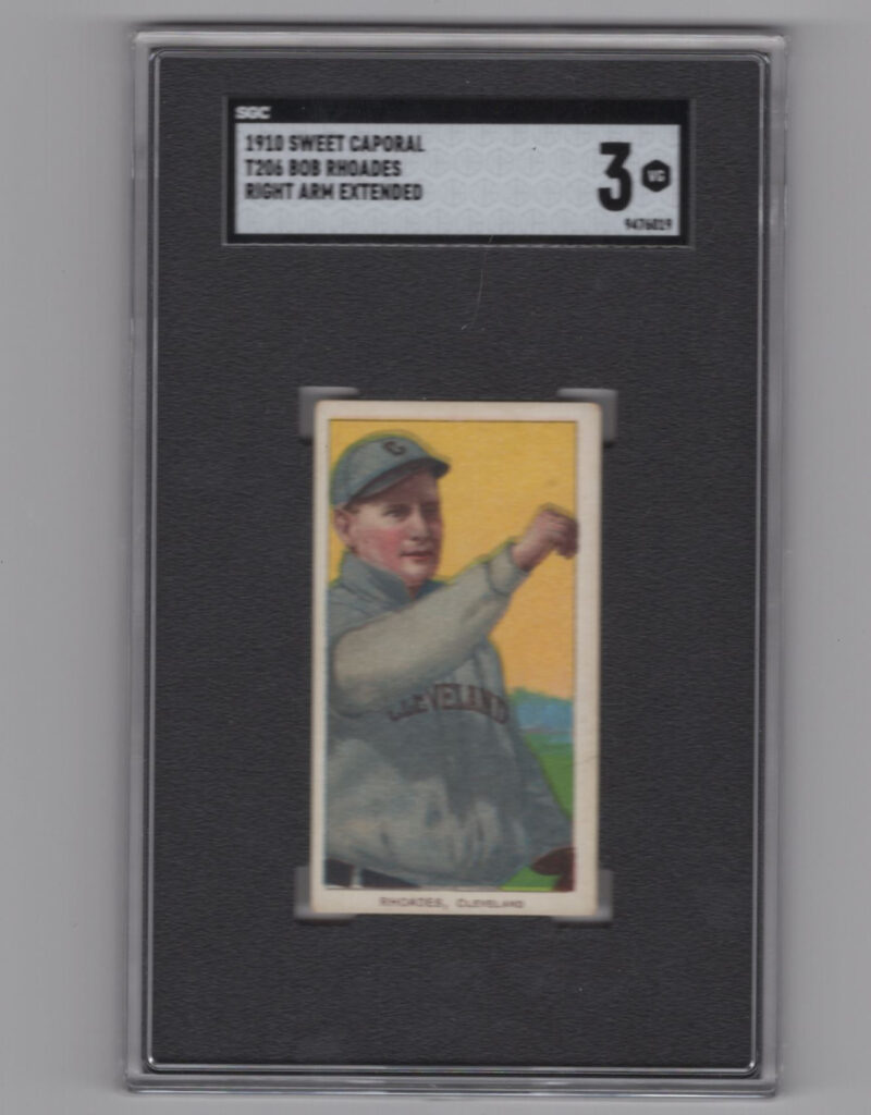 1910 WHITE BORDER BOB RHOADES SGC 3 CLEVELAND RIGHT ARM EXTENDED