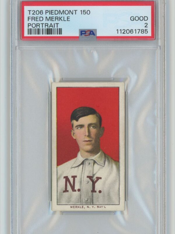 1911 PIEDMONT WHITE BORDER FRED MERKLE PSA 2 NEW YORK PORTRAIT