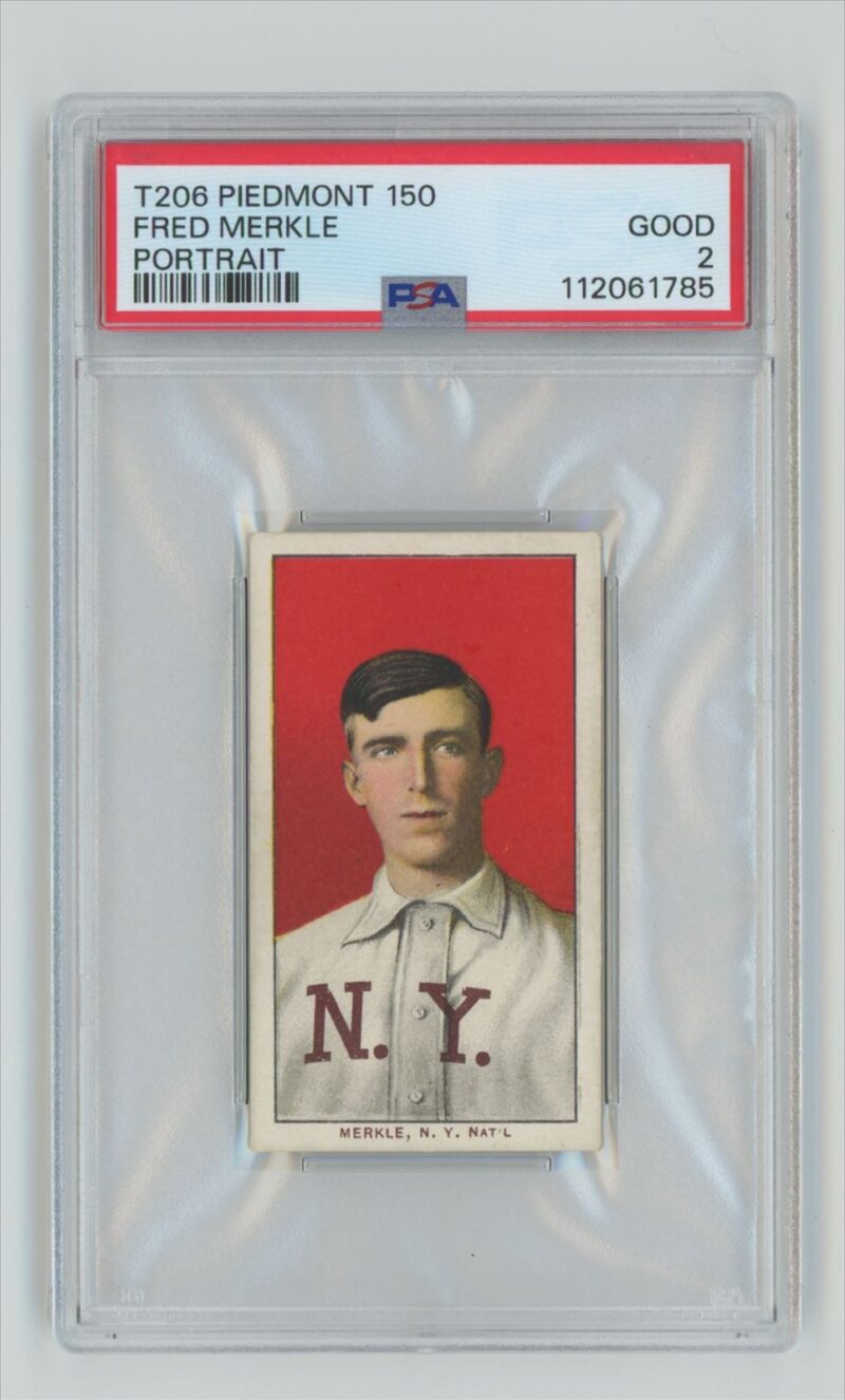 1911 PIEDMONT WHITE BORDER FRED MERKLE PSA 2 NEW YORK PORTRAIT