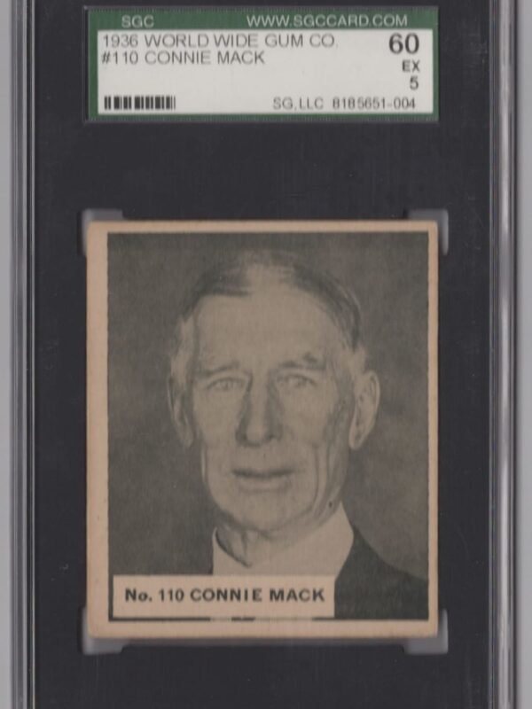 1936 World Wide Gum V355 Connie Mack POP 6 Philadelphia Athletics #110