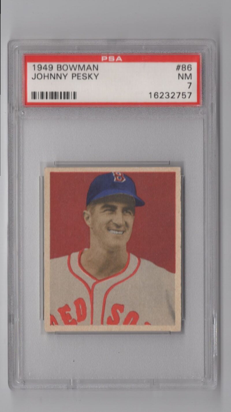 1949 BOWMAN JOHNNY PESKY ROOKIE PSA 7 BOSTON RED SOX #86