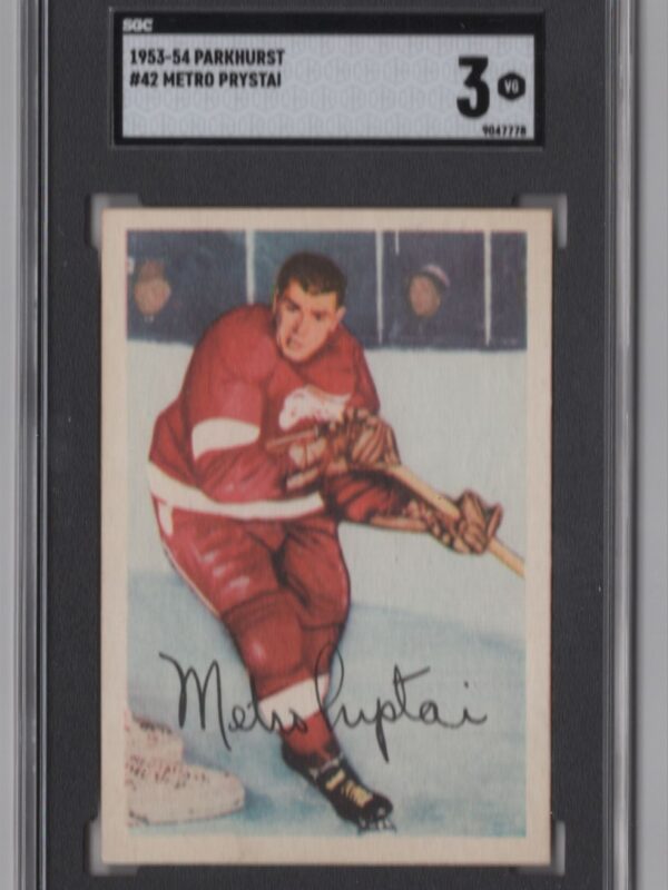 1953-54 PARKHURST 3-15 METRO PRYSTAI SGC 3 DETROIT RED WINGS #42
