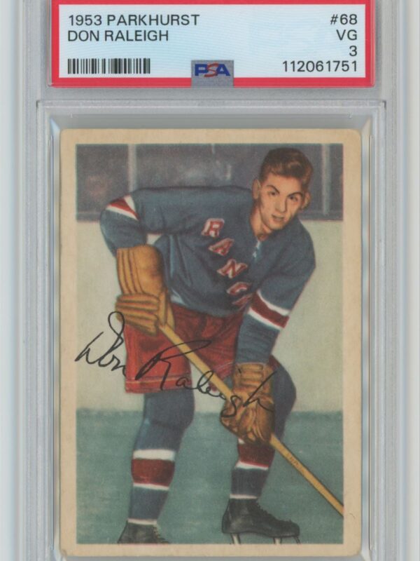 1953-54 PARKHURST VINTAGE HOCKEY DON RALEIGH PSA 3 NEW YORK RANGERS #68