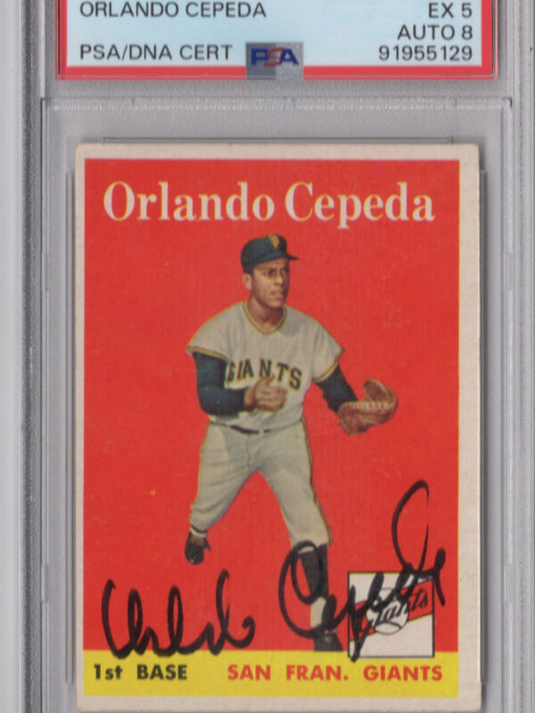 1958 3-15 ORLANDO CEPEDA ROOKIE AUTO PSA 5 SAN FRANCISCO GIANTS #343 AUTO 8