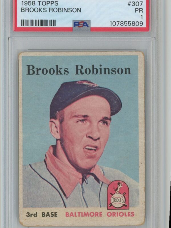 1958 TOPPS BROOKS ROBINSON ROOKIE PSA 1 BALTIMORE ORIOLES #307