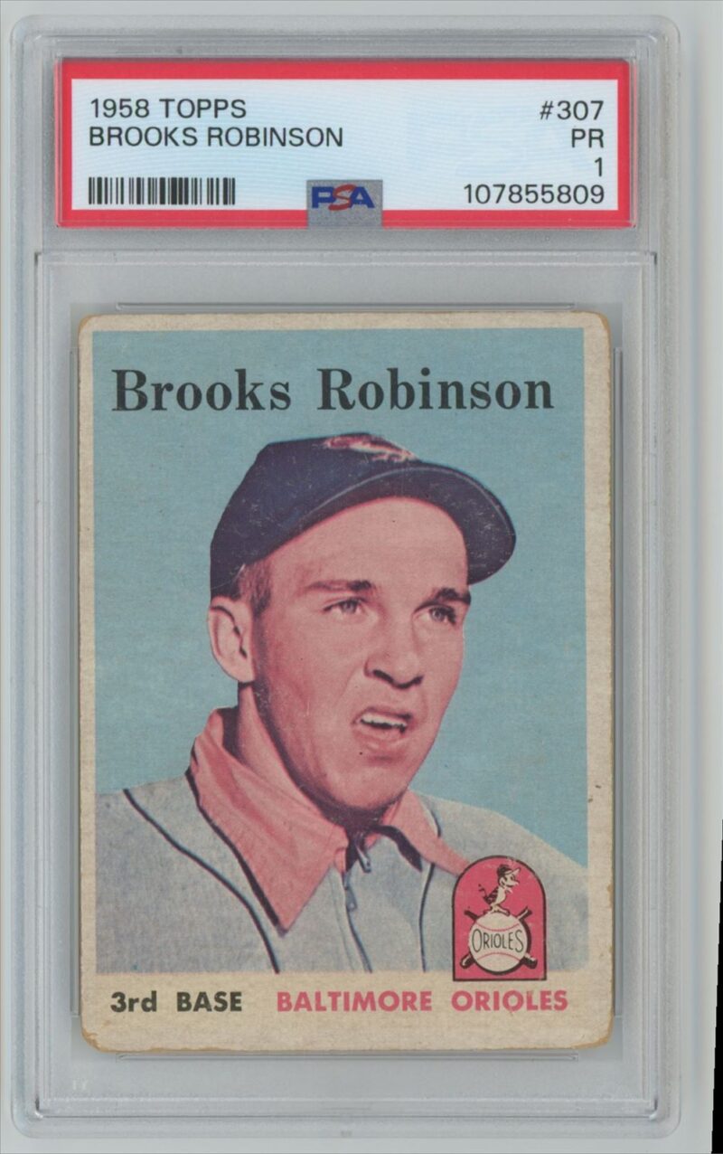 1958 TOPPS BROOKS ROBINSON ROOKIE PSA 1 BALTIMORE ORIOLES #307