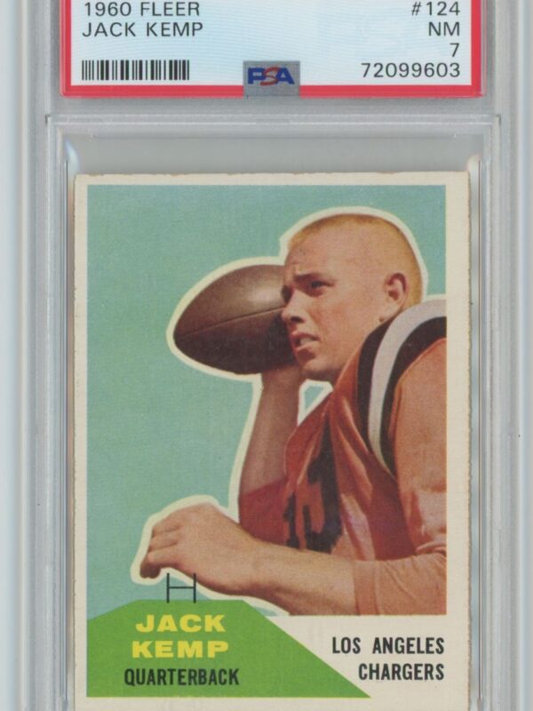 1960 FLEER JACK KEMP ROOKIE PSA 7 LOS ANGELES CHARGERS #124