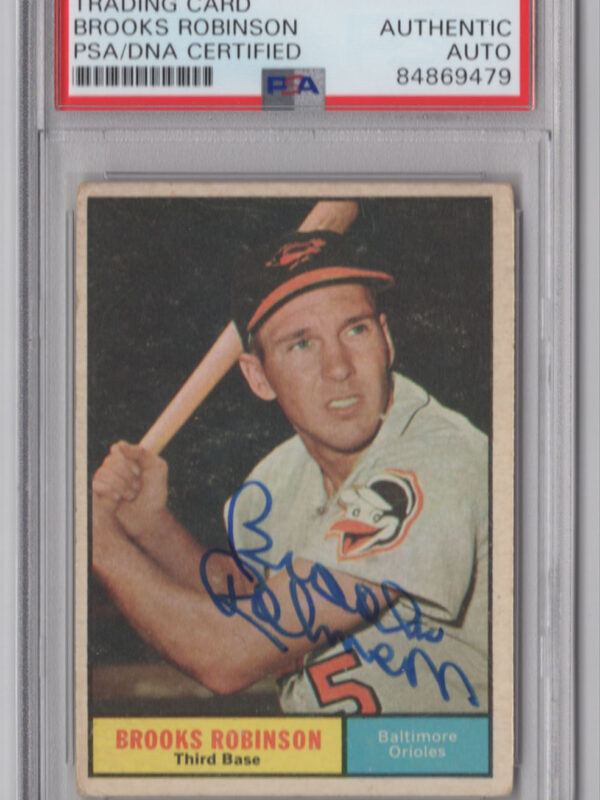 1961 3-15 BROOKS ROBINSON AUTO PSA BALTIMORE ORIOLES #10 HAND SIGNED AUTHENTIC