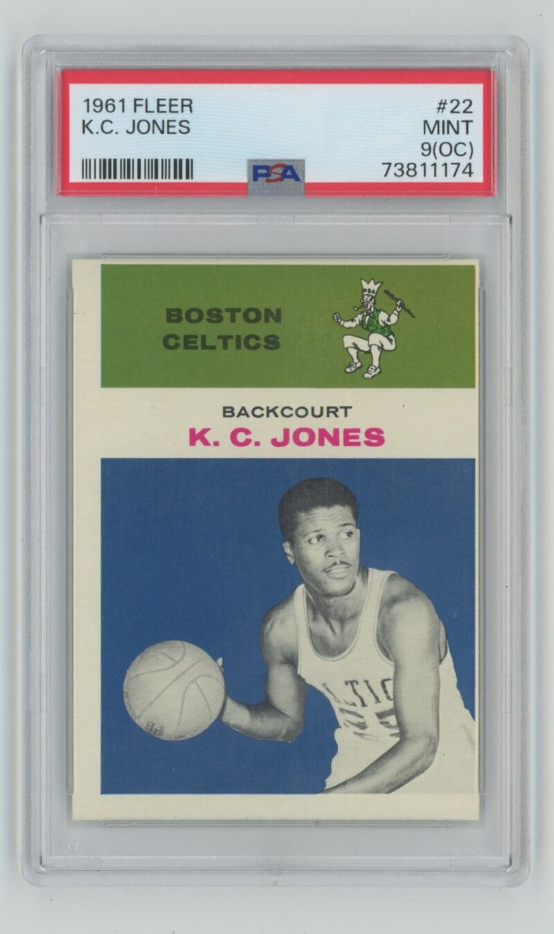 1961-62 FLEER K.C. JONES ROOKIE PSA 9 BOSTON CELTICS #22