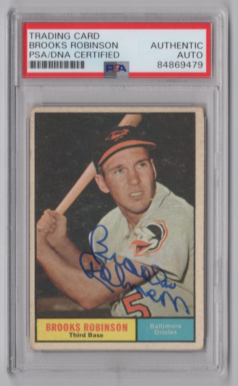 1961 TOPPS BROOKS ROBINSON AUTO PSA BALTIMORE ORIOLES 10 HAND SIGNED AUTOGRAPH 286523601468