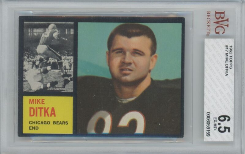 1962 TOPPS MIKE DITKA ROOKIE BECKETT 6.5 CHICAGO BEARS #17