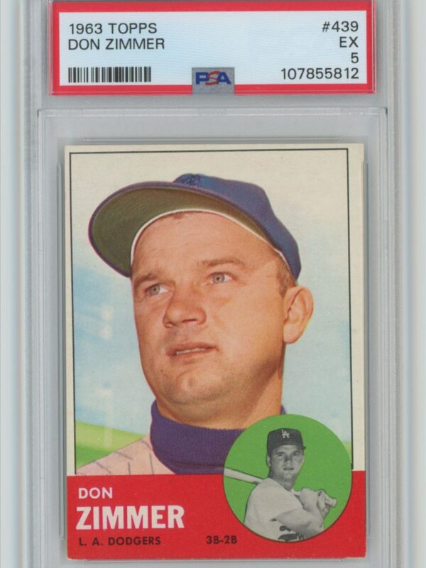 1963 TOPPS DON ZIMMER PSA 5 LOS ANGELES DODGERS #439