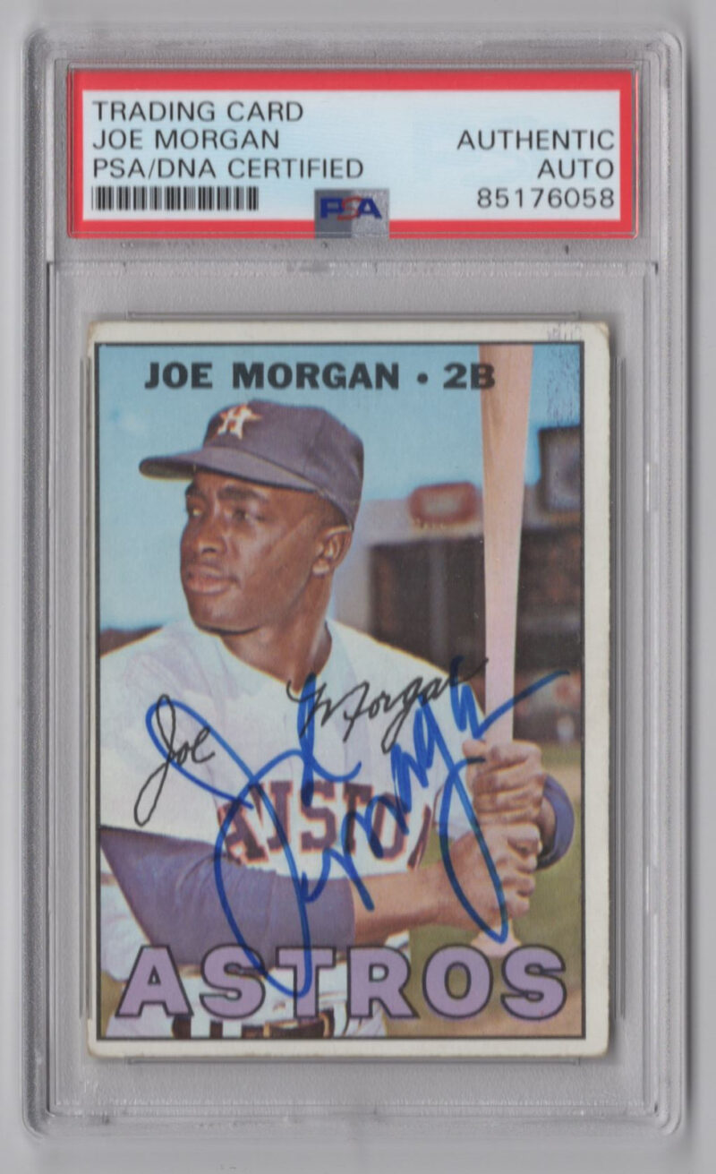 1967 TOPPS 3-15 JOE MORGAN ROOKIE AUTO PSA HOUSTON ASTROS #337 AUTO