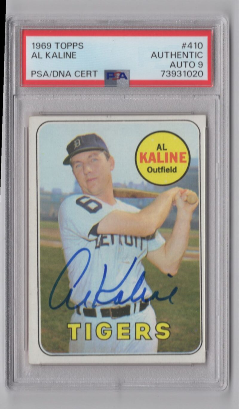 1969 TOPPS AL KALINE AUTO PSA DETROIT TIGERS #410 HAND SIGNED AUTOGRAPH