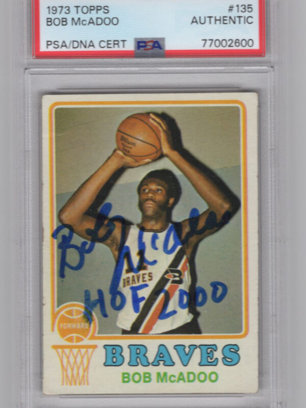 1973-74 TOPPS 3-15 BOB MCADOO ROOKIE PSA BRAVES #135