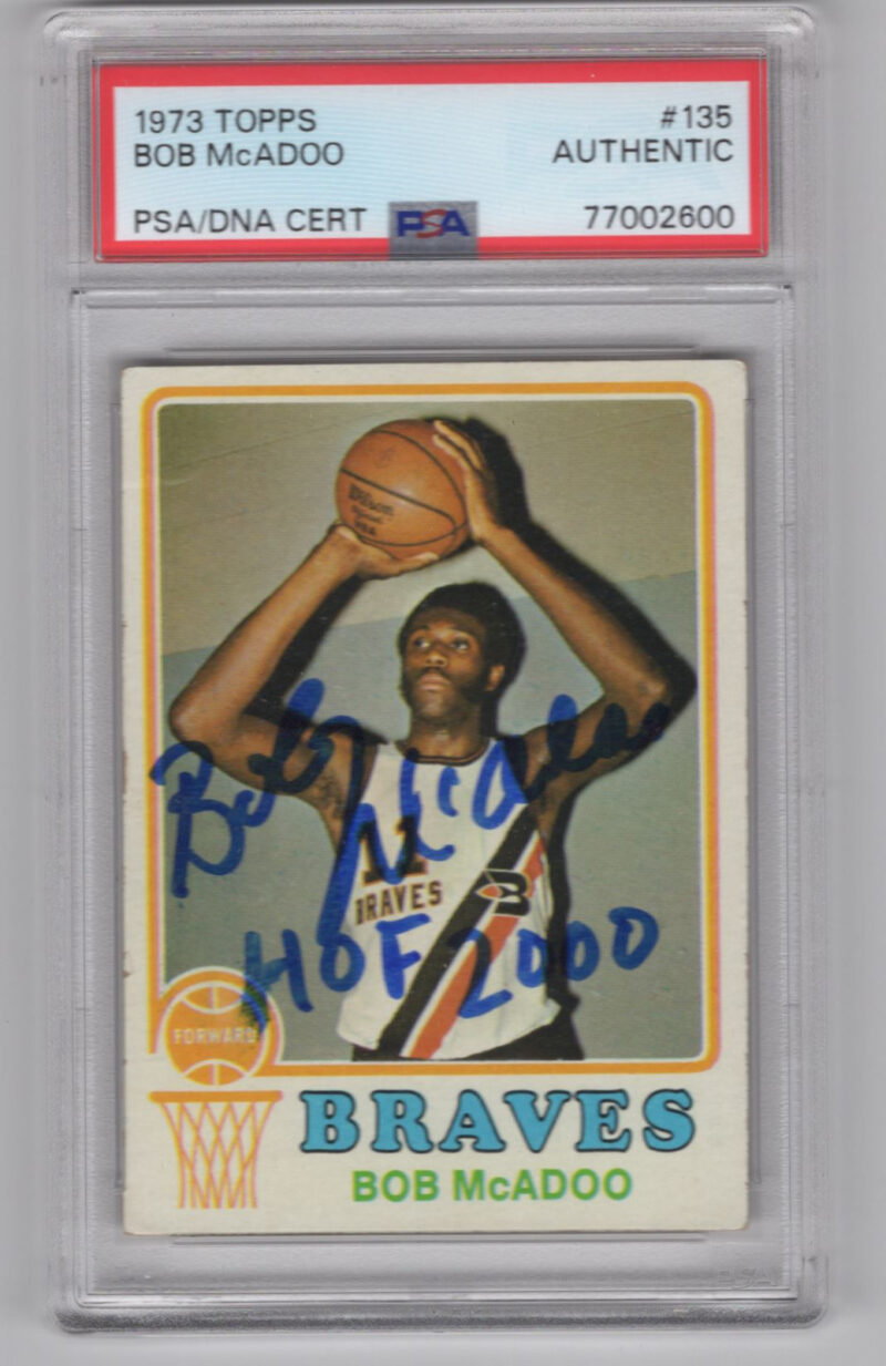 1973-74 TOPPS 3-15 BOB MCADOO ROOKIE PSA BRAVES #135