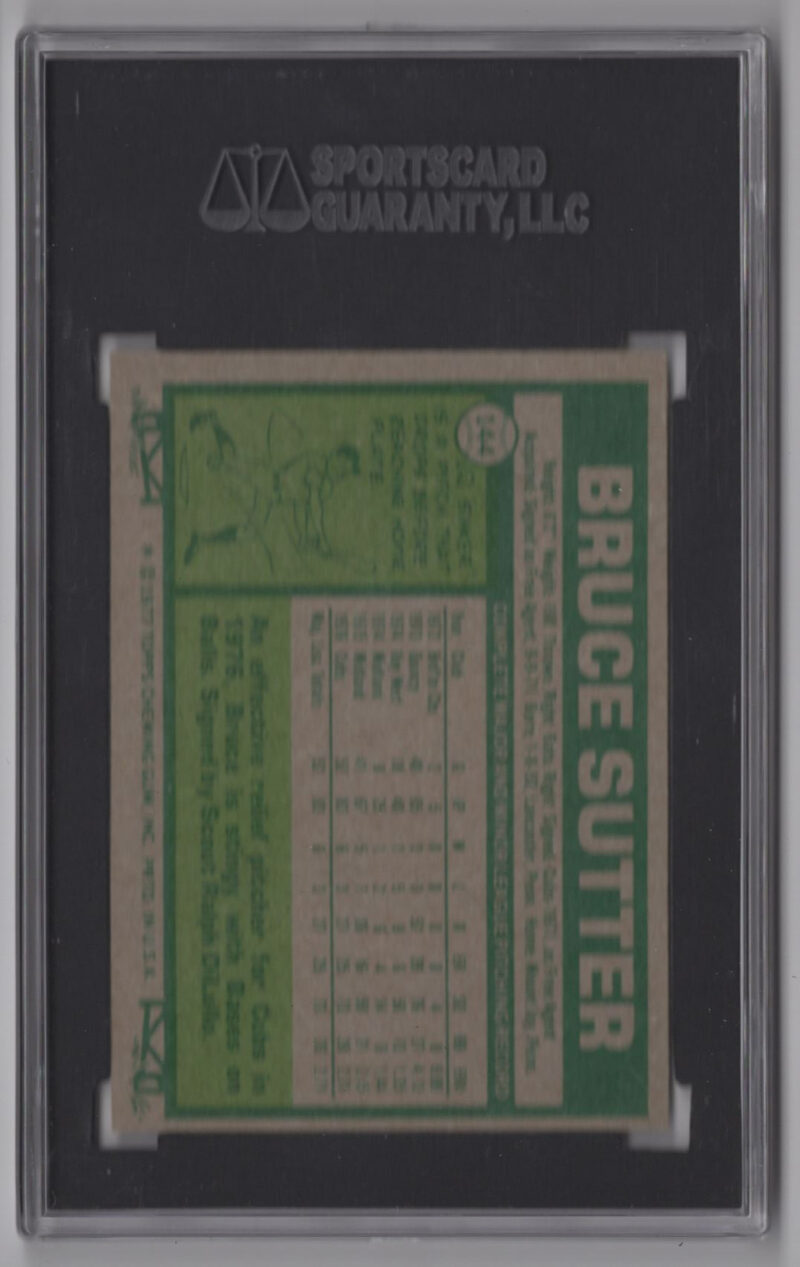1977 TOPPS 3-15 BRUCE SUTTER ROOKIE SGC 8.5 CHICAGO CUBS #144 POP 5 - Image 3