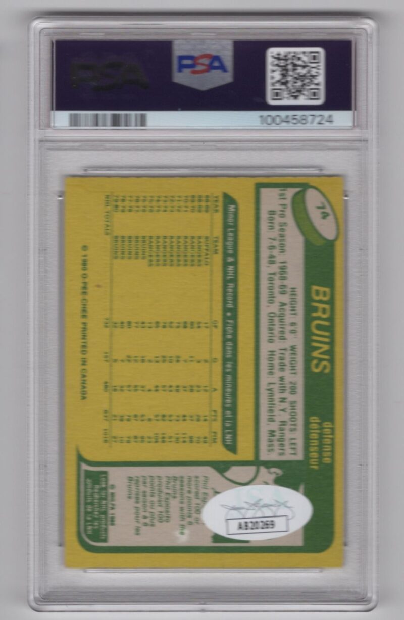 1980-81 TOPPS 3-15 BRAD PARK AUTO PSA 3 BOSTON BRUINS #74 - Image 3