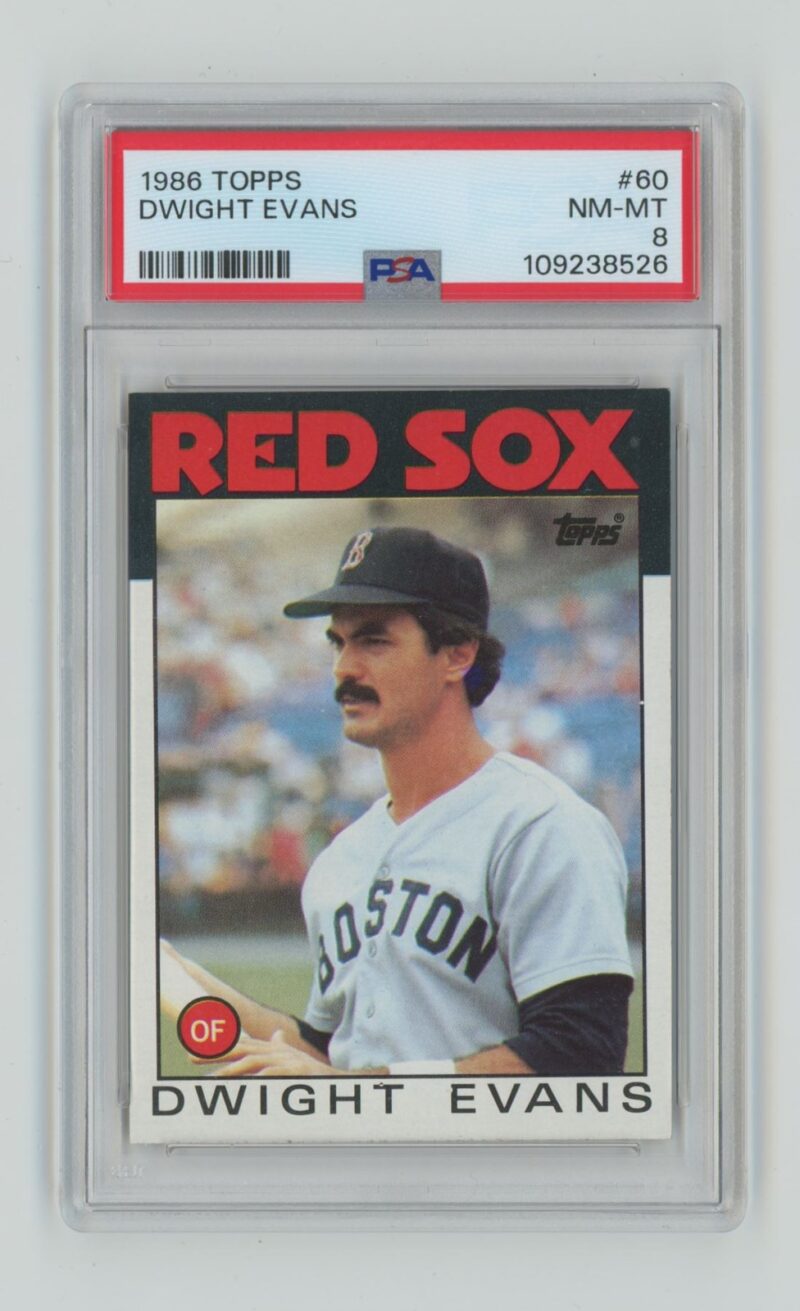 1986 TOPPS DWIGHT EVANS PSA 8 BOSTON RED SOX #60 POP 39, TOTAL POP 124
