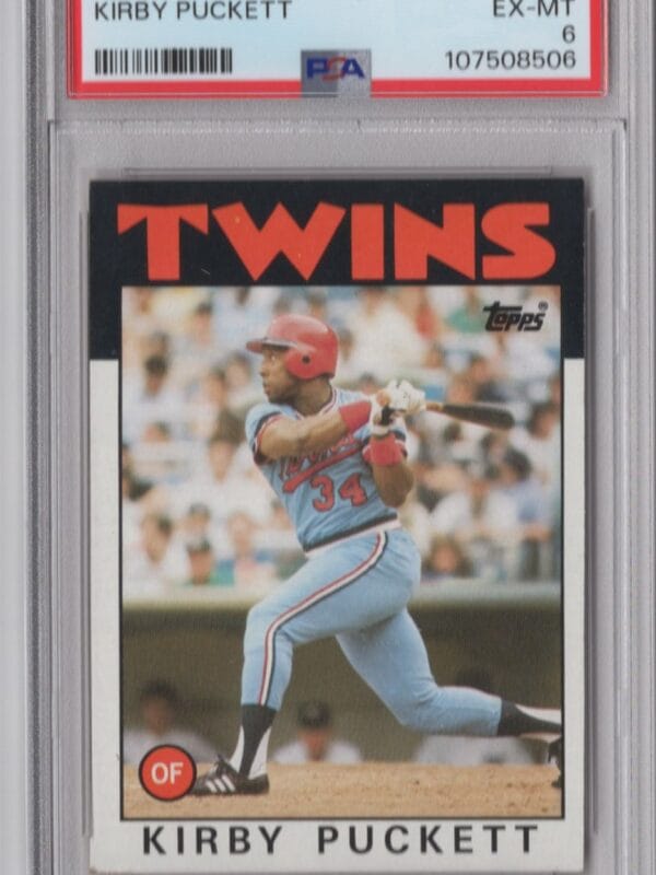 1986 TOPPS KIRBY PUCKETT PSA 6 MINNESOTA TWINS #329
