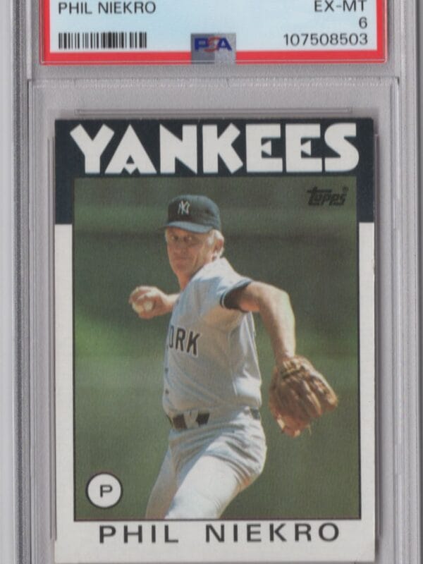 1986 TOPPS PHIL NIEKRO PSA 6 NEW YORK YANKEES #790 POP 7