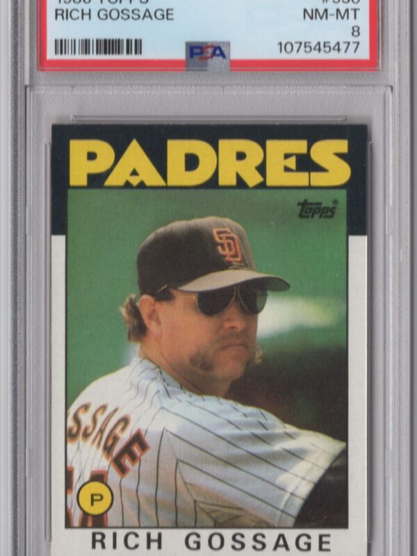 1986 TOPPS RICH GOSSAGE PSA 8 SAN DIEGO PADRES #530 POP 75