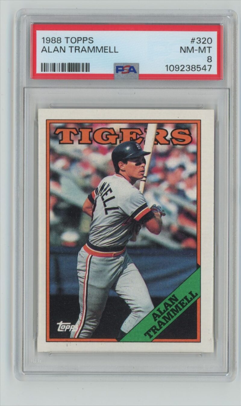 1988 TOPPS ALAN TRAMMELL PSA 8 DETROIT TIGERS #320 POP 19, TOTAL POP 70