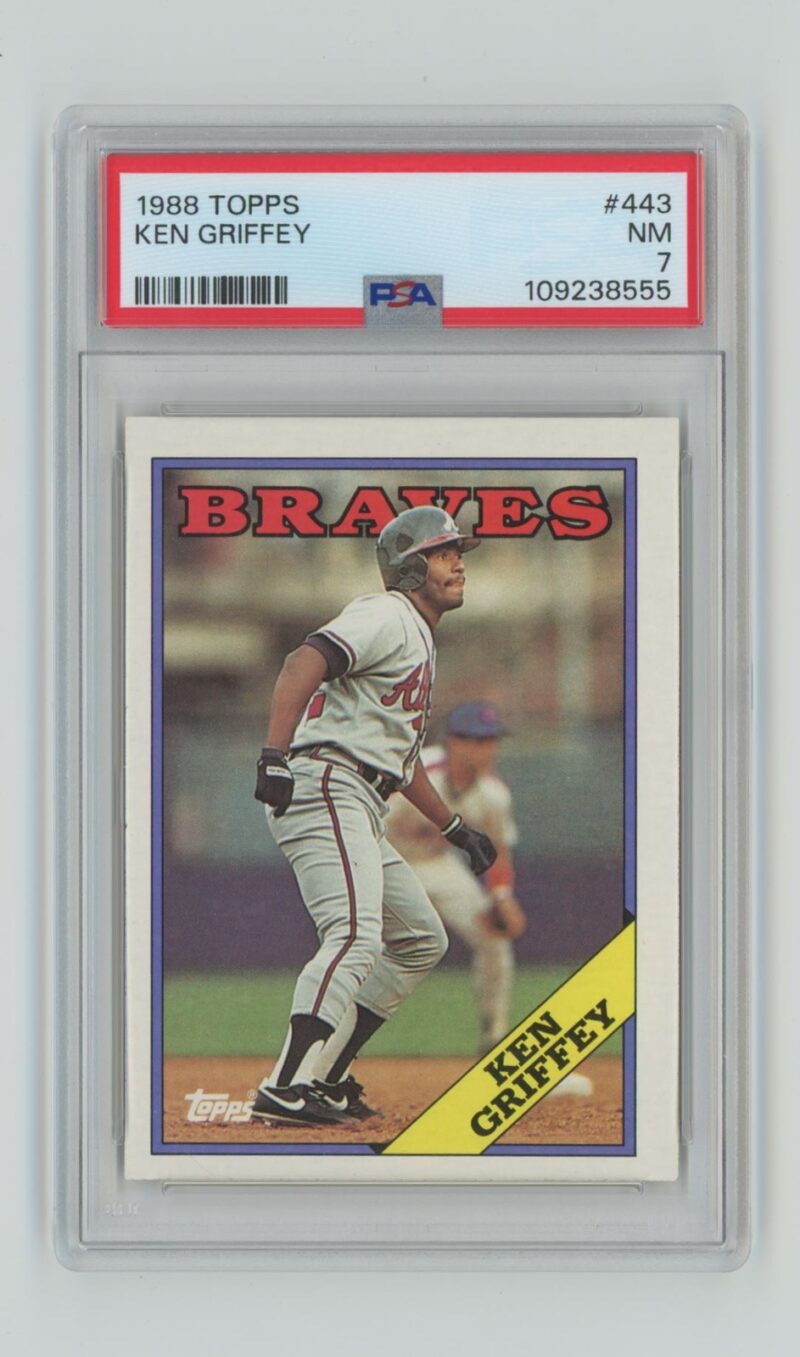 1988 TOPPS KEN GRIFFEY PSA 7 ATLANTA BRAVES #443 POP 8, TOTAL POP 50