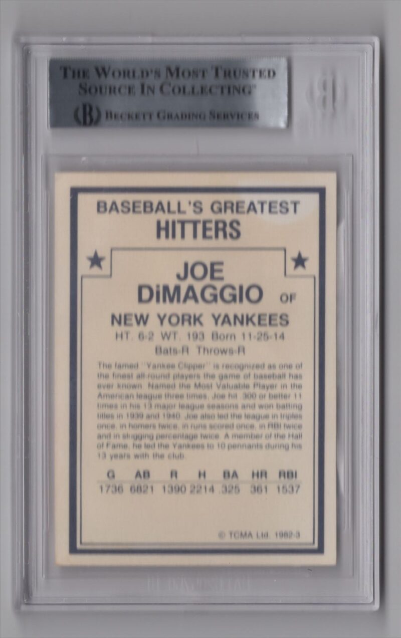 1989 BASEBALL'S FINEST GREATEST JOE DIMAGGIO AUTO BECKETT NEW YORK YANKEES #3 - Image 3