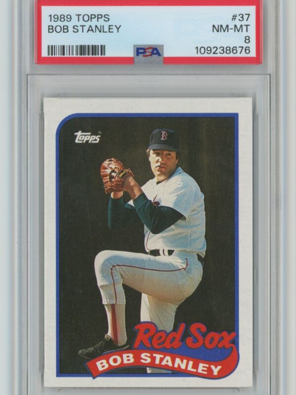 1989 TOPPS BOB STANLEY PSA 8 BOSTON RED SOX #37