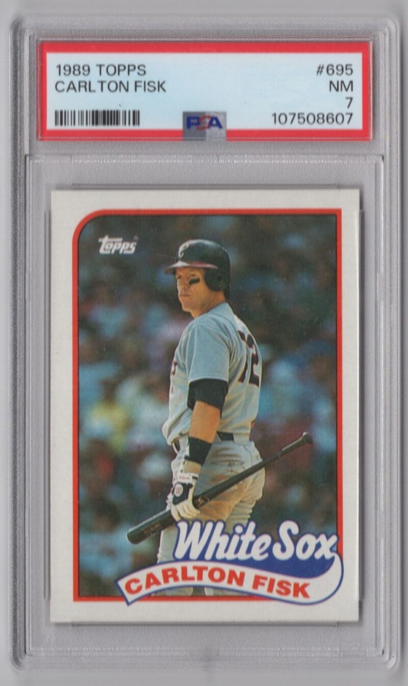 1989 TOPPS CARLTON FISK PSA 7 CHICAGO WHITE SOX #695 LOW POP