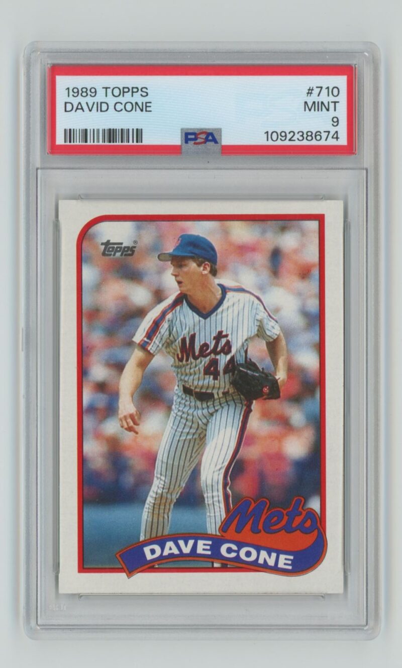 1989 TOPPS DAVE CONE PSA 9 NEW YORK METS #710 POP 11, ONLY 11 HIGHER