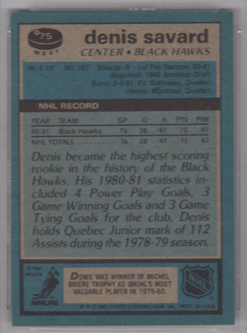 1991 92 TOPPS 3 15 DENIS SAVARD PSA 9 MONTREAL CANADIENS 330 286685204068 2