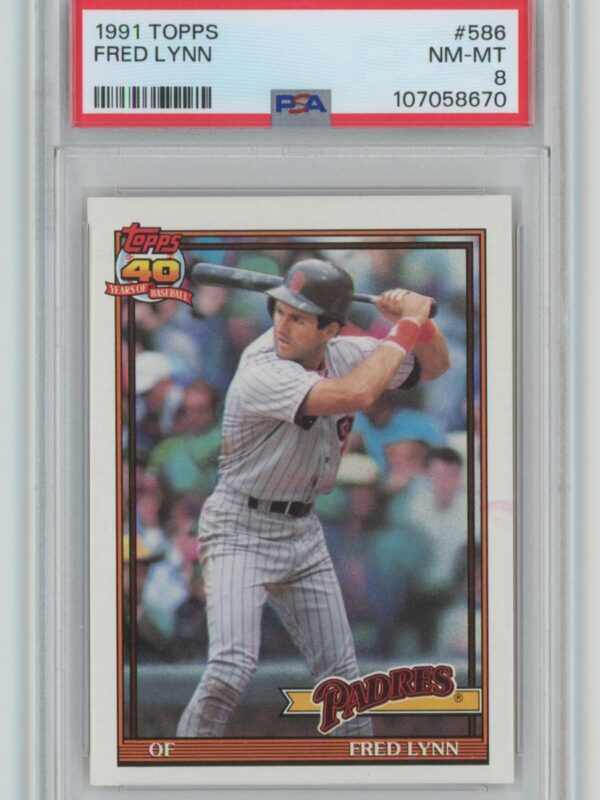 1991 TOPPS FRED LYNN PSA 8 SAN DIEGO PADRES 586 POP 6 ONLY 31 HIGHER 286740727188