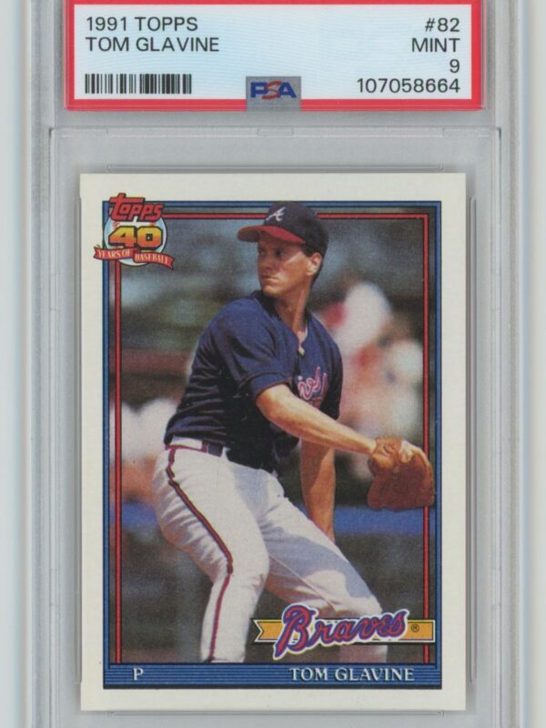 1991 TOPPS TOM GLAVINE PSA 9 ATLANTA BRAVES 82 286740692418