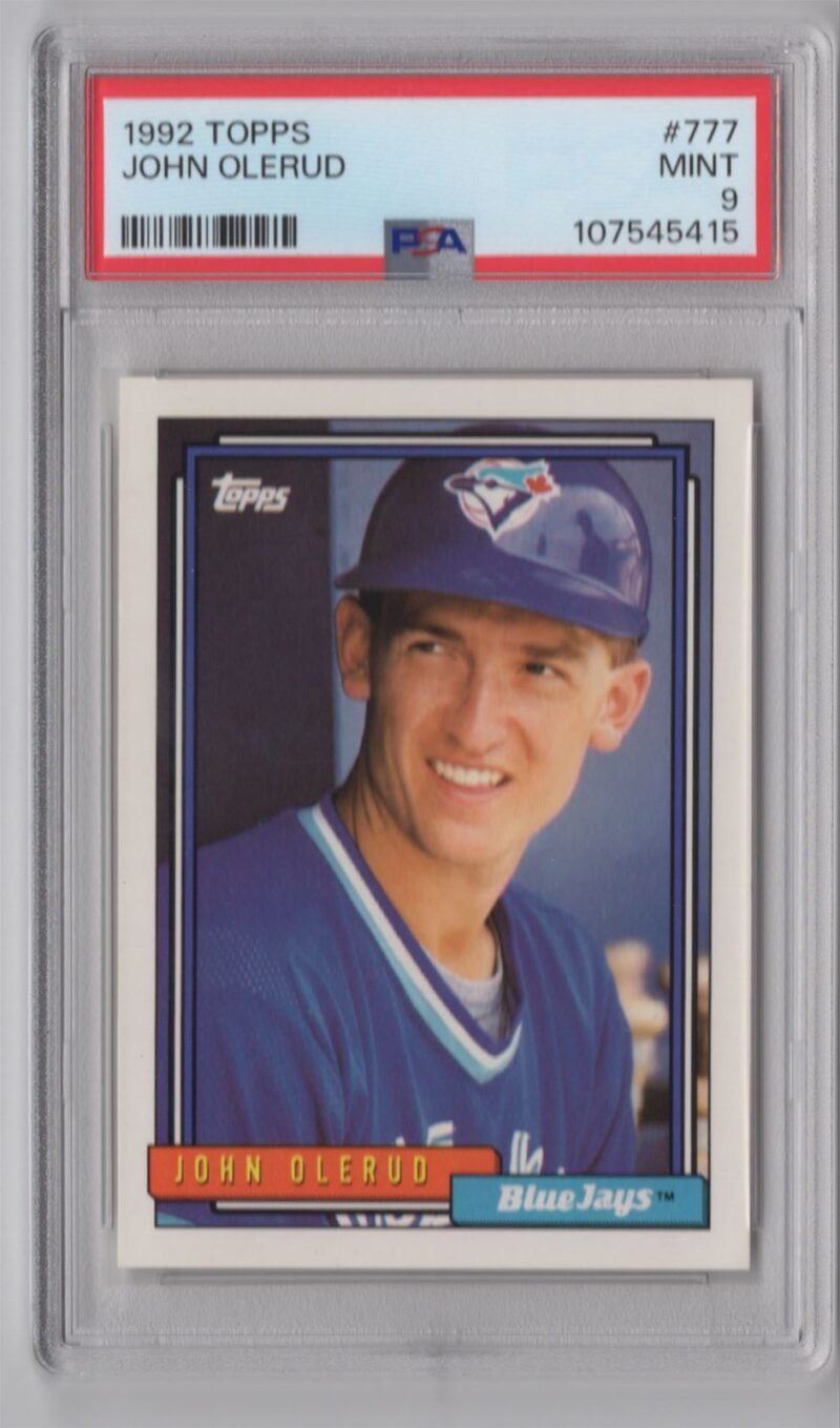 1992 TOPPS JOHN OLERUD PSA 9 TORONTO BLUE JAYS #777 POP 2 ONLY 3 HIGHER