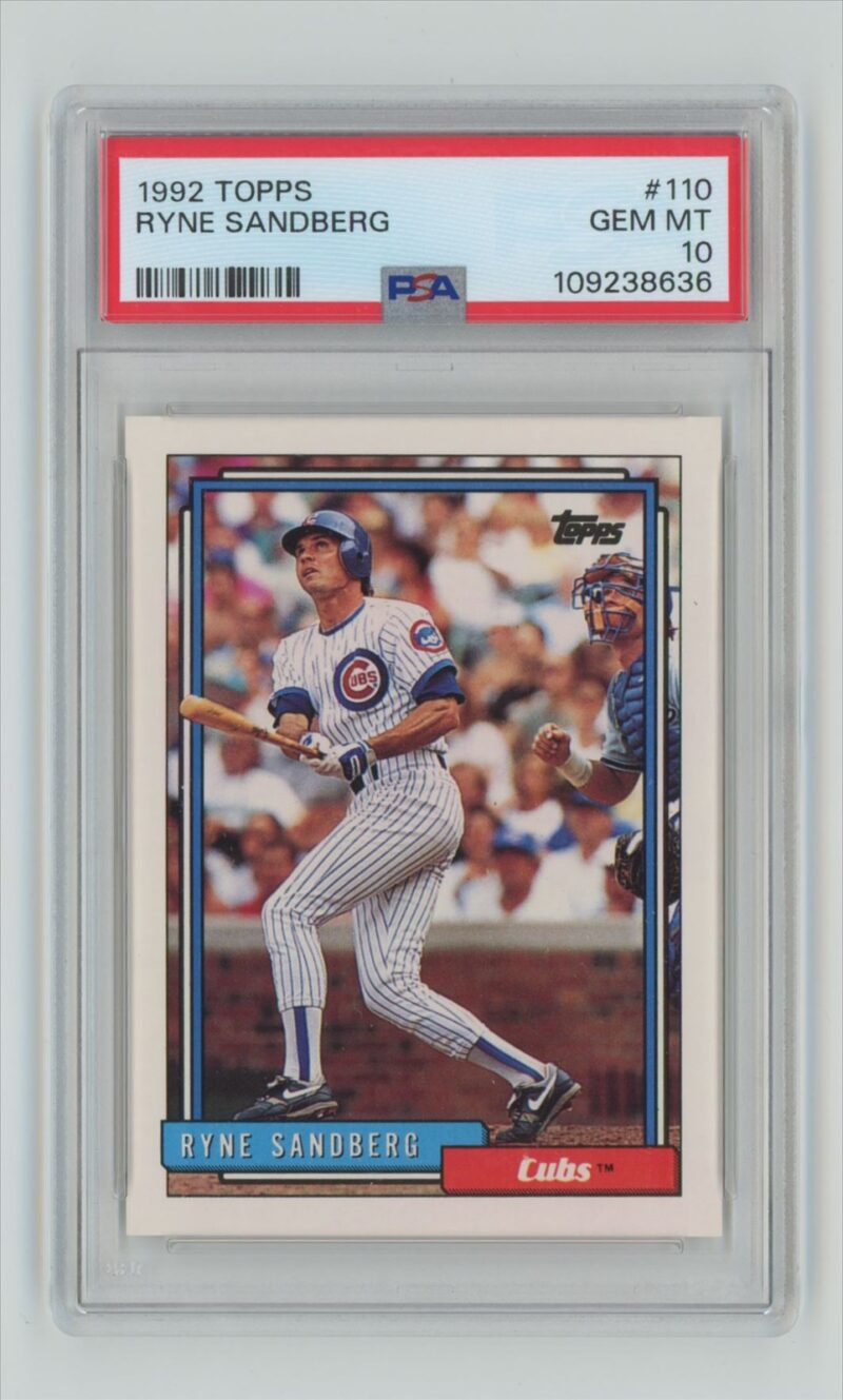 1992 TOPPS RYNE SANDBERG PERFECT PSA 10 PSA 10 CHICAGO CUBS #110