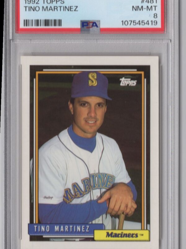 1992 TOPPS TINO MARTINEZ PSA 8 SEATTLE MARINERS #481 POP 2 ONLY 6 HIGHER