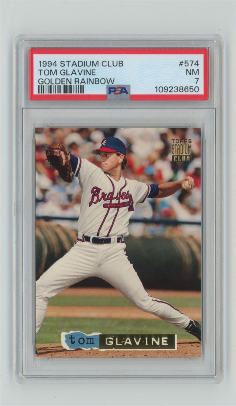 1993 TOPPS BLACK GOLD TOM GLAVINE PSA 7 ATLANTA BRAVES #6 POP 1 ONLY 3 HIGHER