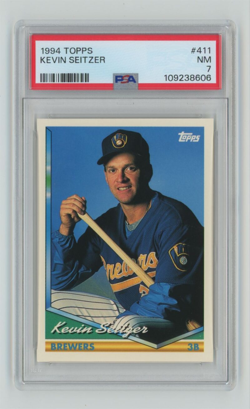 1994 TOPPS KEVIN SEITZER PSA 7 MILWAUKEE BREWERS #411 RARE POP 1 OF 1