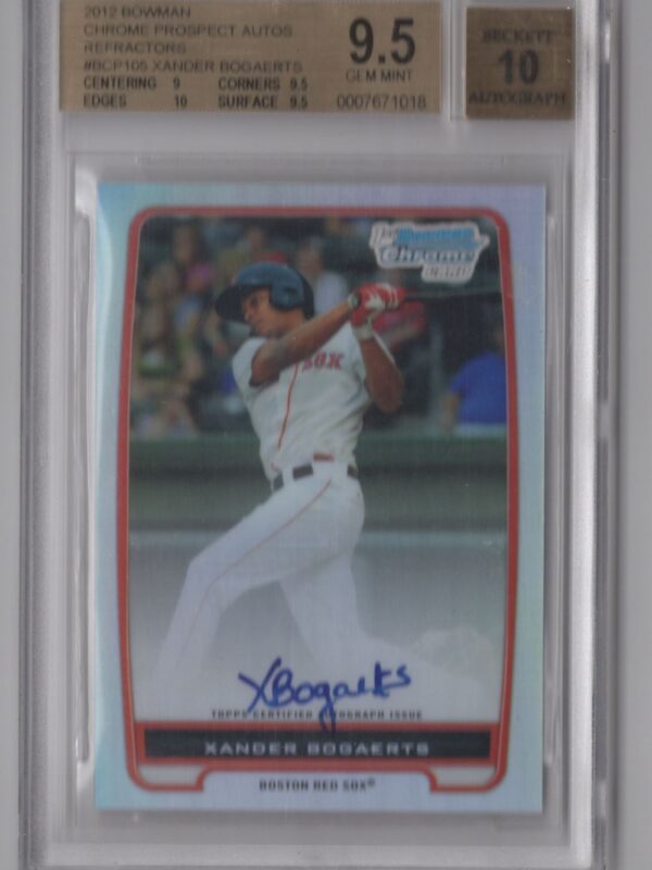 2012 BOWMAN XANDER BOGAERTS ROOKIE AUTO 0007671018 BECKETT 9.5 BOSTON RED SOX