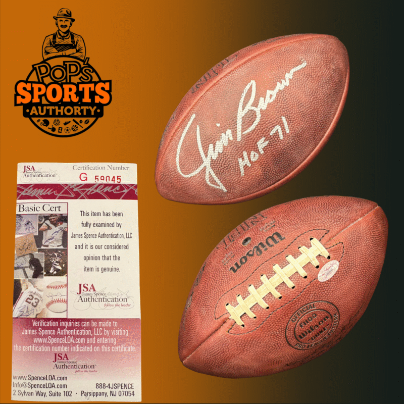 Cleveland  Browns Jim Brown Autographed Wilson NFL Game ball inscribed "HOF 71" - Image 3