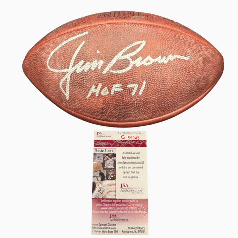 Cleveland  Browns Jim Brown Autographed Wilson NFL Game ball inscribed "HOF 71" - Image 6