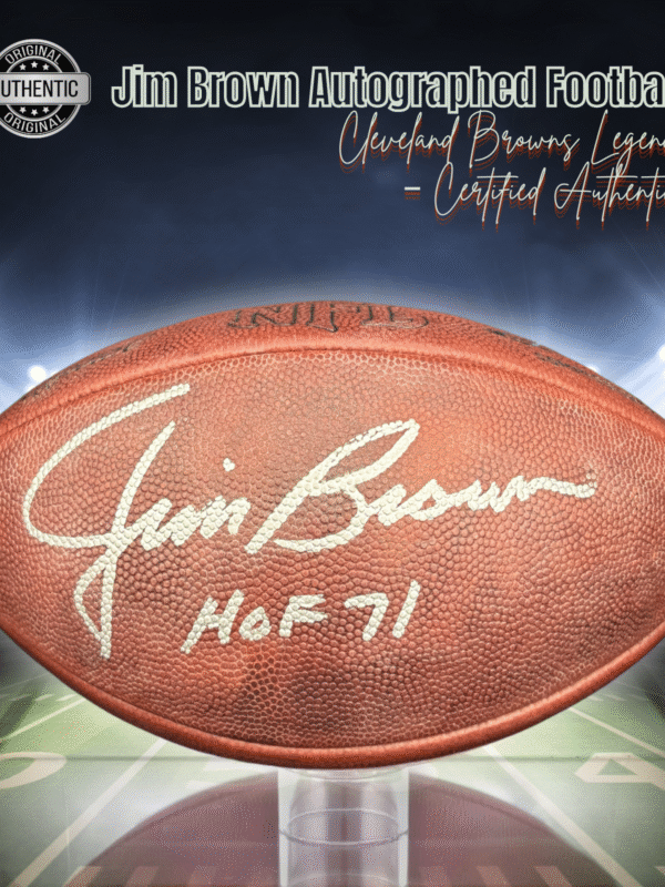 Cleveland  Browns Jim Brown Autographed Wilson NFL Game ball inscribed "HOF 71"